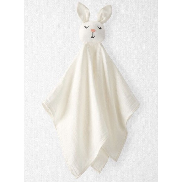 Baby Organic Cotton Muslin Bunny Lovey Security Blanket Carter's Little Planet - Picture 1 of 4